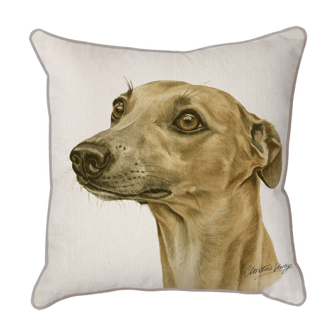 Christine Varley | Whippet | Dog Scatter Cushion Cushions Christine Varley   