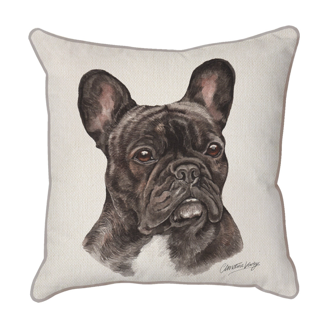 Christine Varley | French Bulldog | Dog Scatter Cushion Cushions Christine Varley   