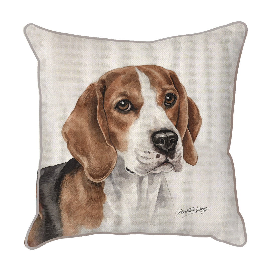 Christine Varley | Beagle | Dog Scatter Cushion Cushions Christine Varley   