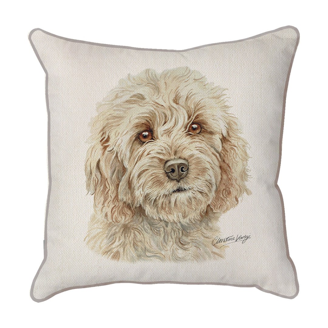 Christine Varley | Cockapoo Gold | Dog Scatter Cushion Cushions Christine Varley   