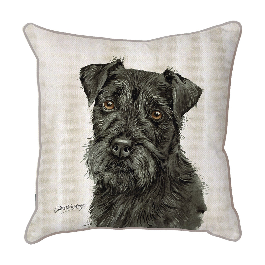 Christine Varley | Patterdale Terrier | Dog Scatter Cushion Cushions Christine Varley   