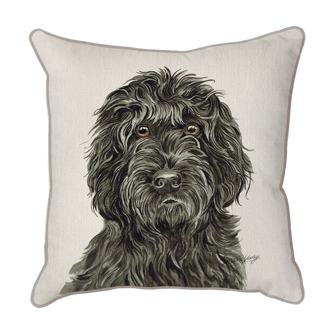 Christine Varley | Black Cockapoo | Dog Scatter Cushion Cushions Christine Varley   