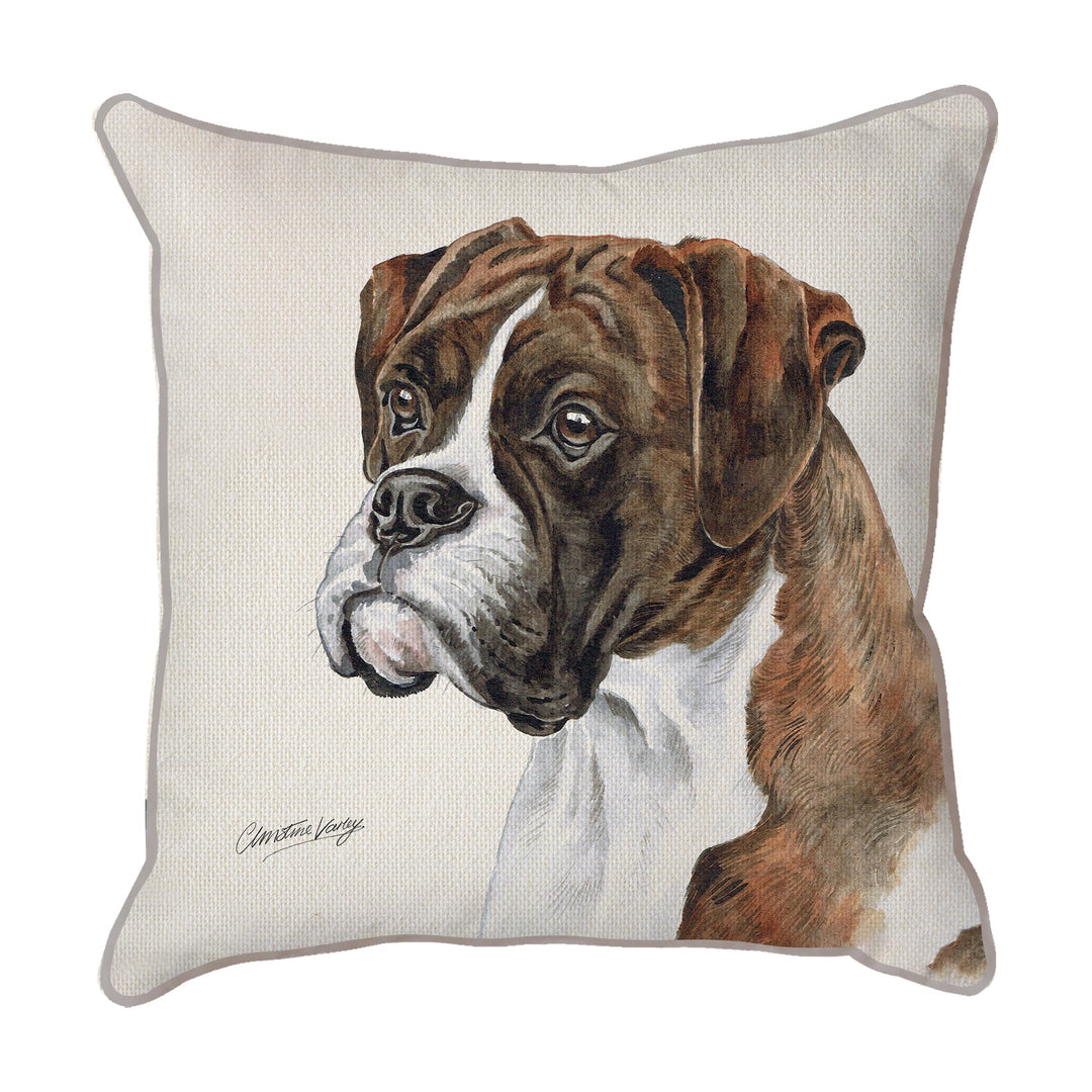 Christine Varley | Brindle Boxer | Dog Scatter Cushion Cushions Christine Varley   