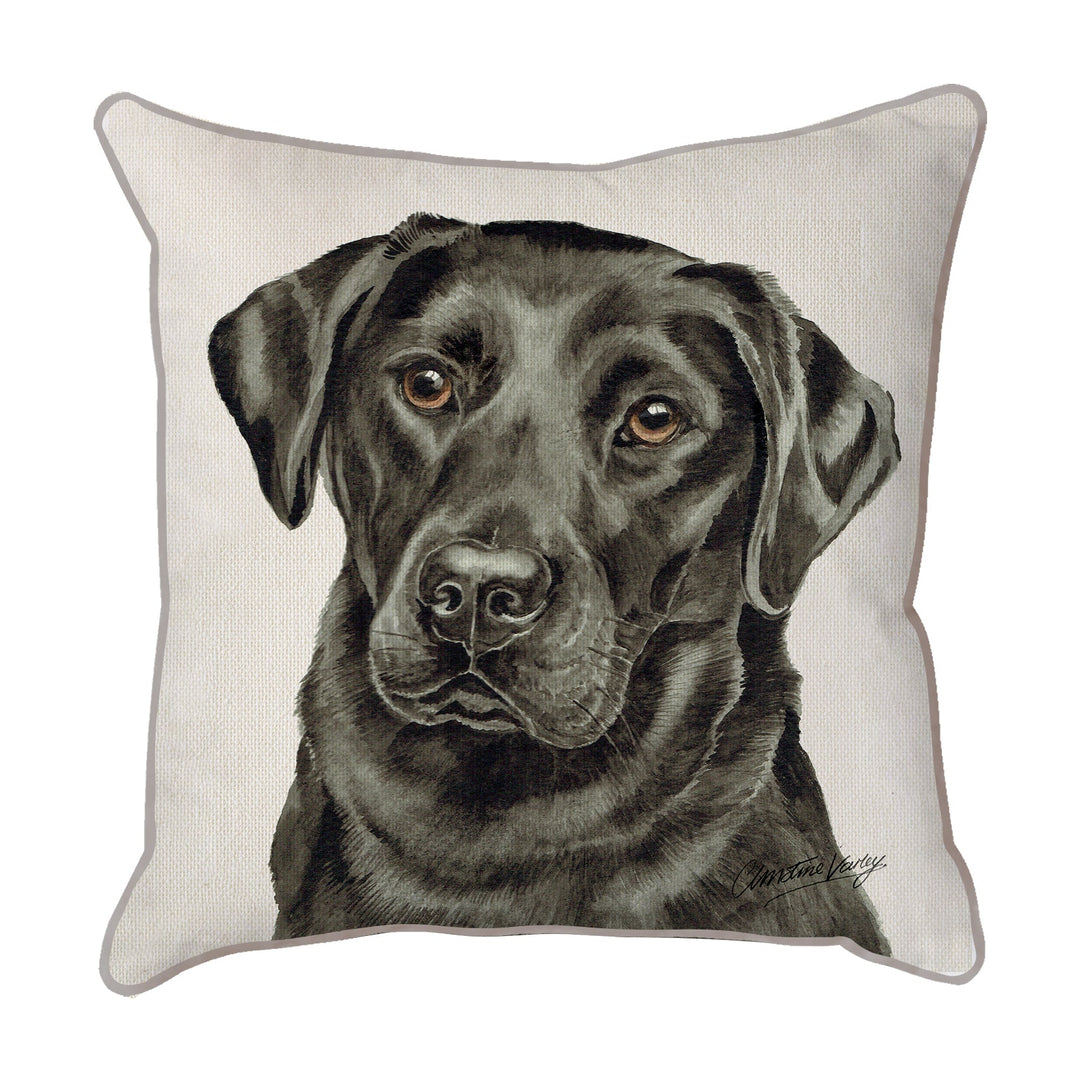 Christine Varley | Black Lab | Dog Scatter Cushion Cushions Christine Varley   