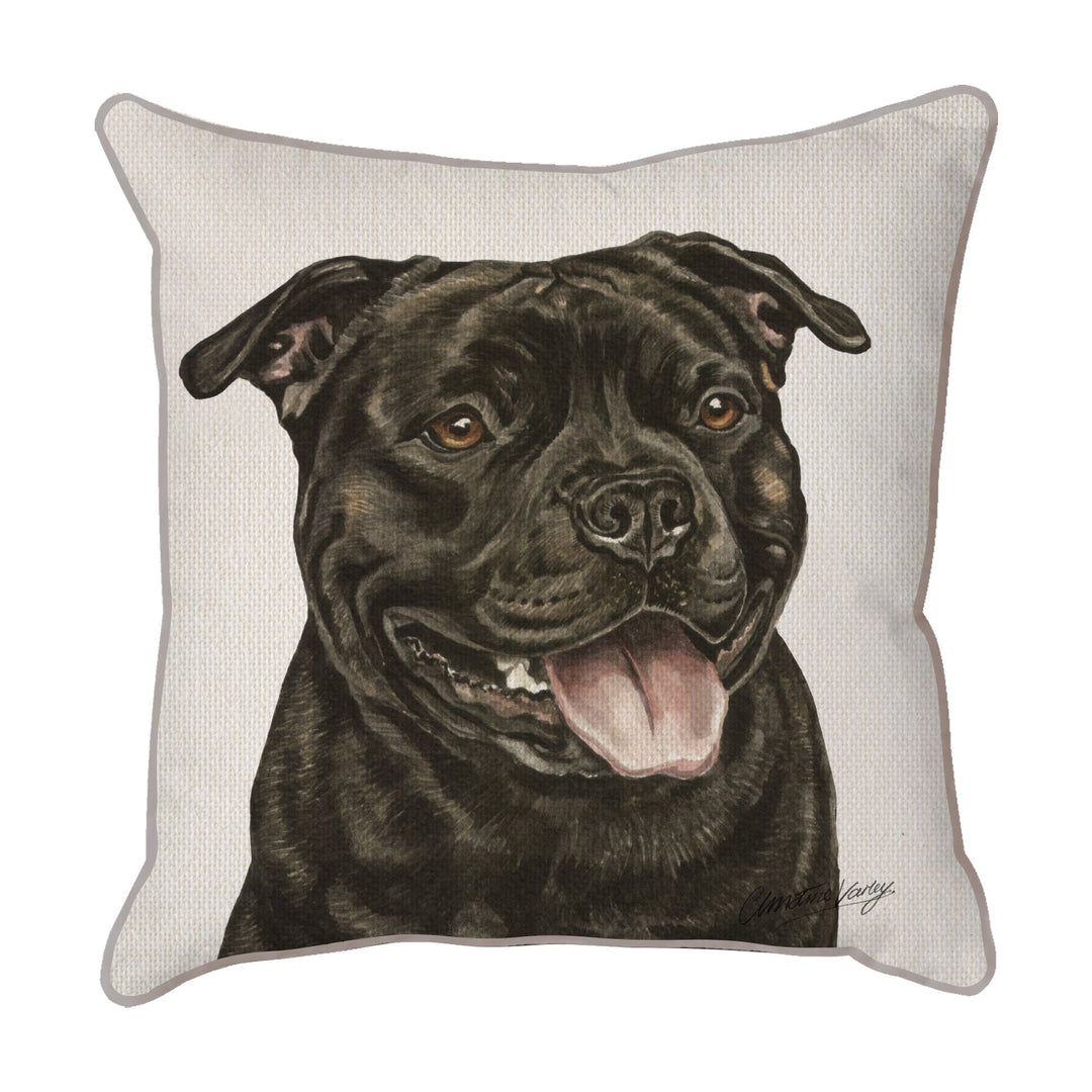 Christine Varley | Staffie | Dog Scatter Cushion Cushions Christine Varley   
